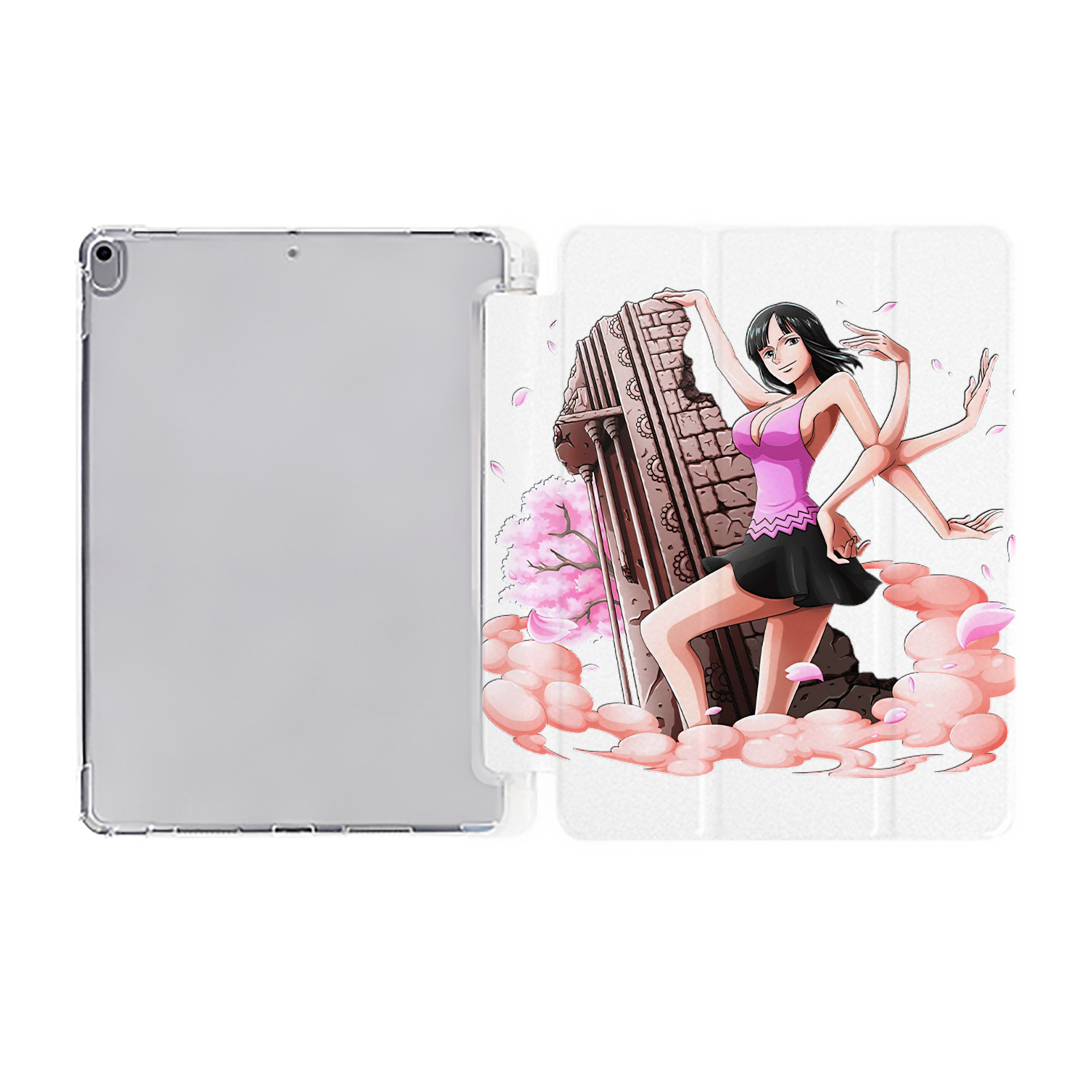 （画像用） ワンピース ニコ・ロビン ONE PIECE Nico Robin IPad ケース ペン収納付き 三つ折りスタンド PUレザー×シリコン 対応機種9.5/10.5/10.9インチ